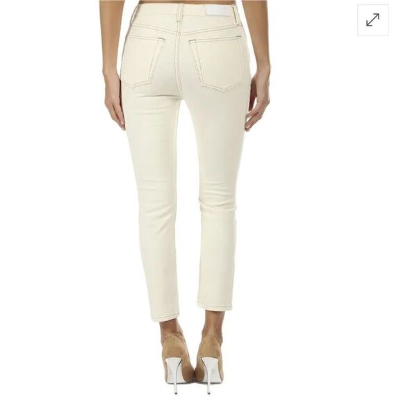 Re/Done Corduroy Stretch High Rise Ankle Crop in Winter White. Size 25. NWT! - Picture 4 of 15